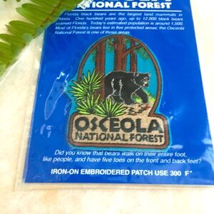 LP NWT Osceola National Forest Novelty Iron-On Patch | Florida Black Bear Trees